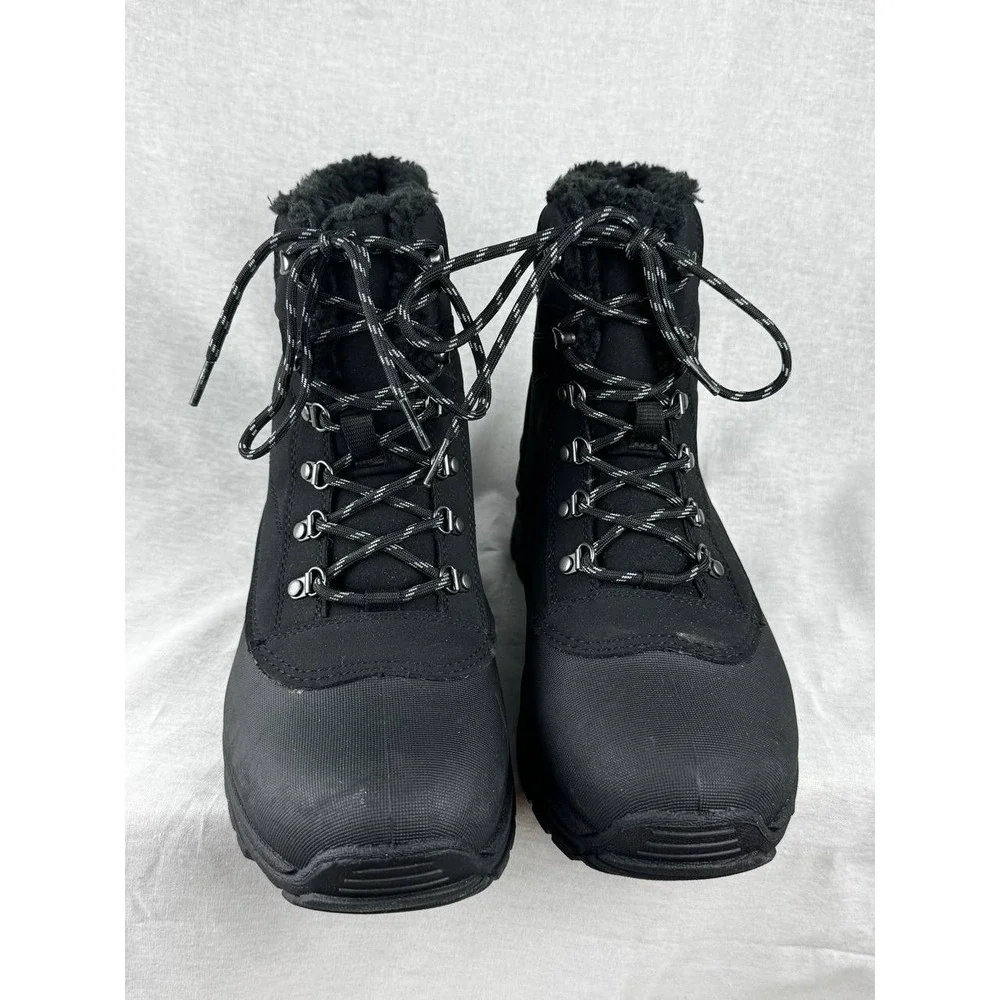 All in Motion Mens Black Winter‎ Boots Thermolite EcoMade Faux Fur Lined Size 9